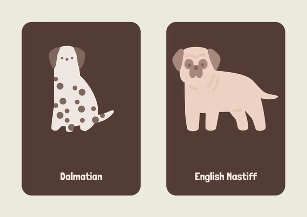 White Brown Gray Cute Illustrated Dog Breed Flashcard - 11