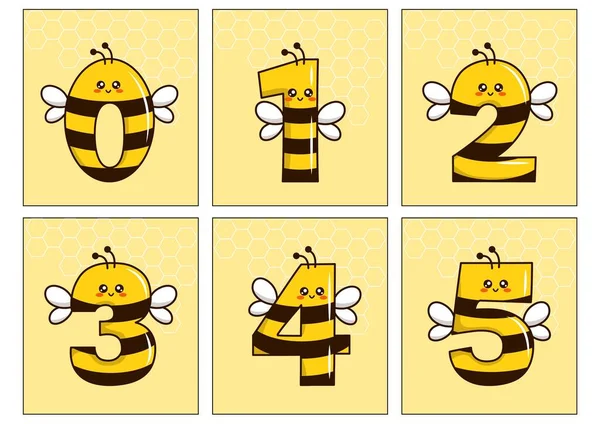 Κίτρινος Αριθμός Μελισσών Flashcards — Φωτογραφία Αρχείου