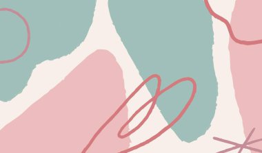 Pastel Pembe ve Yeşil Özgürlükçü Soyut Noel Hediye Etiketi