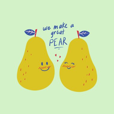 Yeşil Şirin ve Oyuncu El Çizimi Çizgili Çizgili Armut Kelime oyunu Çemberi Laptop Yapıştırması