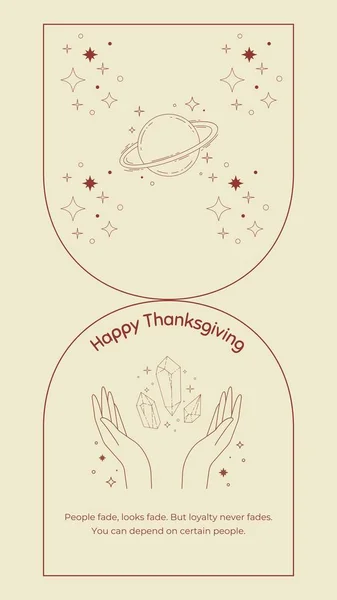 Beige Happy Thanksgiving Autumn Illustration Ihre Geschichte — Stockfoto