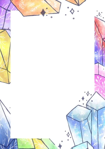 Colorful Illustrated Crystal Page Border