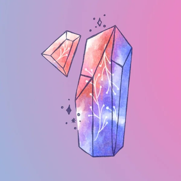 Regenbogen Rosa Lila Gradient Fun Illustrated Kristall Icons Icon Set — Stockfoto