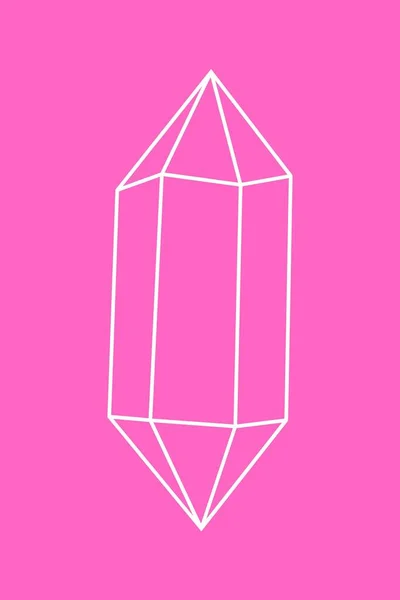 Wit Roze Schattig Speels Gem Crystal Portret Ovaal Laptop Sticker — Stockfoto
