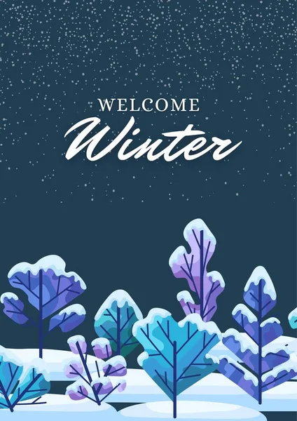 White Minimalist Welcome Winter Αφίσα — Φωτογραφία Αρχείου