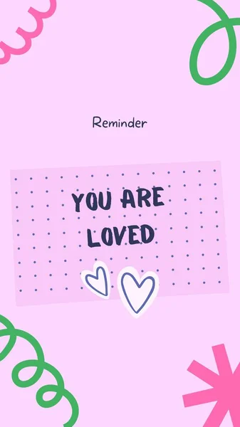 Baby Pink Cute Illustrated Reminder Instagram Story — Stok Foto