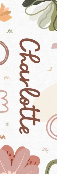 Beige Brown Cute Abstract Illustration Name Bookmark — Stock Photo, Image