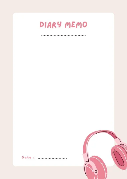 Beige Simple Cute Blank Paper Diary Memo — Stockfoto