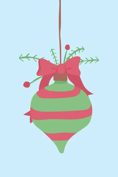 Blaue Rote Und Grüne Niedliche Und Verspielte Weihnachtsornamente Portrait Oval — Stockfoto