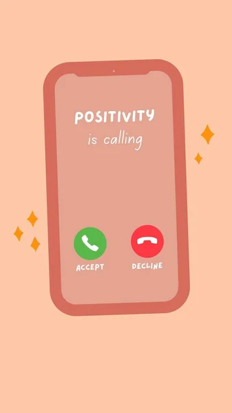 Bunte Cute Positivity Phone Calling Instagram Story — Stockfoto