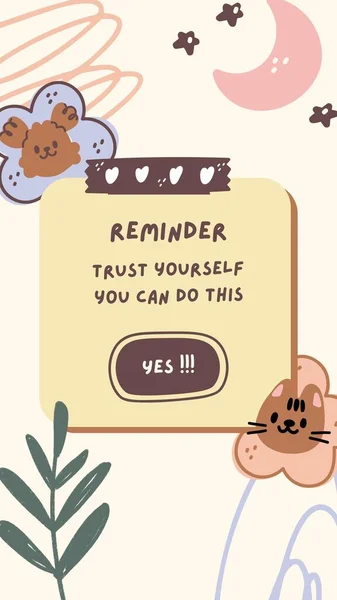 Colorful Cute Reminder Quotes Illustration Instagram Story — Stock Photo, Image