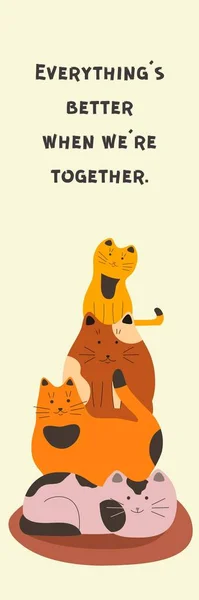 クリームとオレンジ遊び心猫かわいいブックマーク — ストック写真