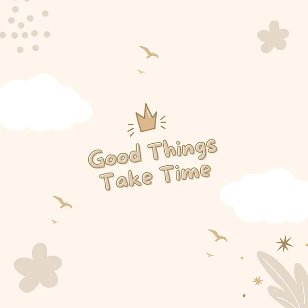 Creamy Brown Cute Playful Minimalist Self Reminder Quotes Instagram Post — 스톡 사진