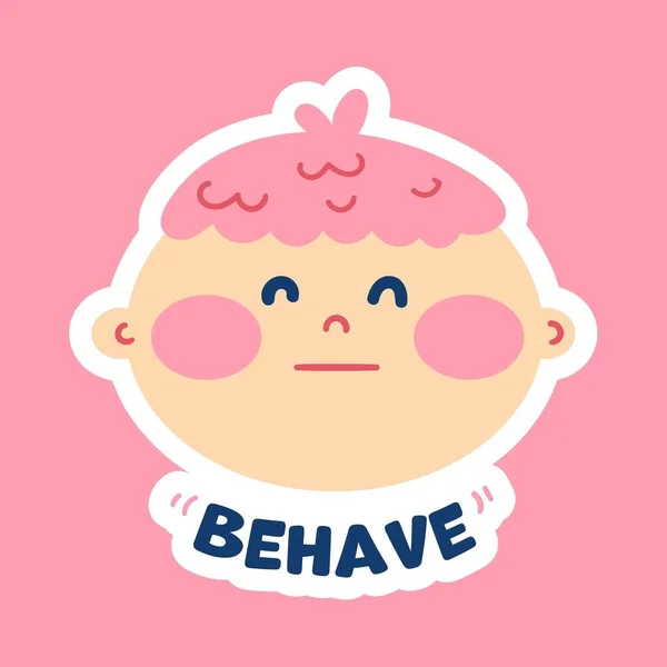 Cute Behave Boy Circle Stiker — Stockfoto