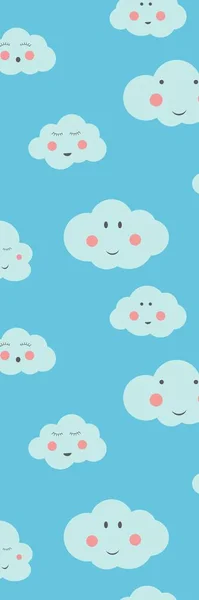 Χαριτωμένο Μπλε Σύννεφο Πρότυπο Σελιδοδείκτη — Φωτογραφία Αρχείου