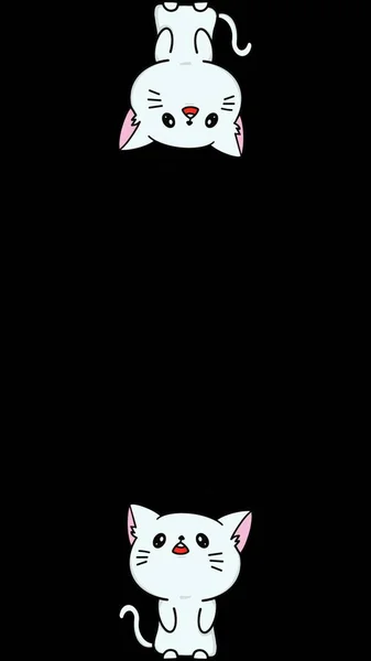 Niedliche Katze Black Phone Wallpaper — Stockfoto