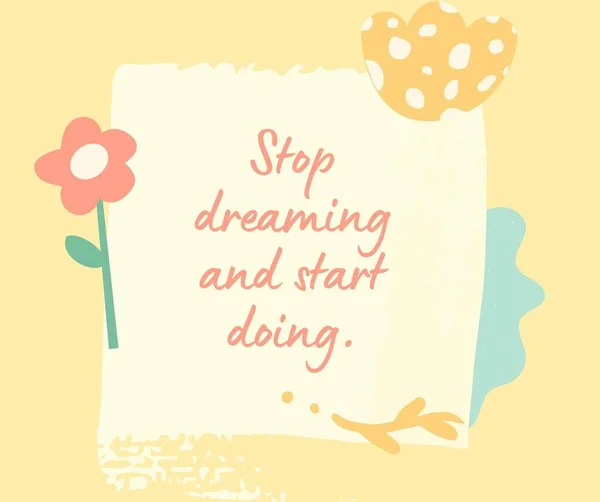 Cute Floral Motivational Quote Facebook Post — Stock Photo, Image