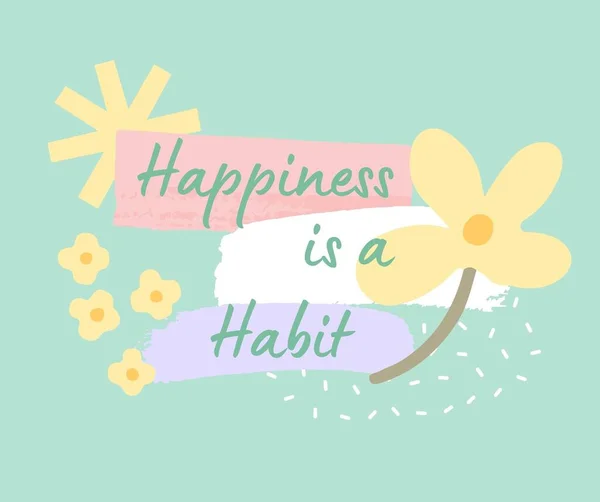 Cute Flower Happiness Quote Facebook Post — Stock Photo, Image
