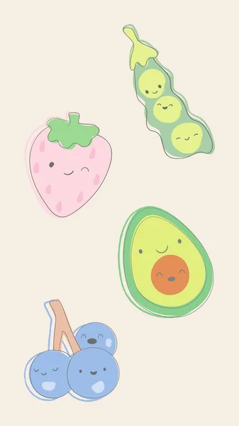 Cute Fun Food Phone Wallpaper Iphone Android Screensaver Background — 스톡 사진