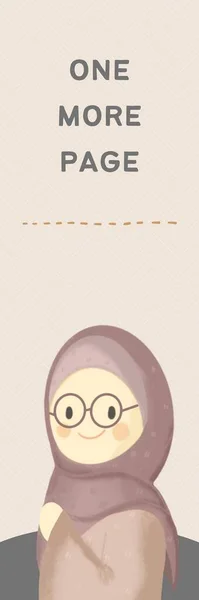 Roztomilý Hidžáb Záložka Grafický Design — Stock fotografie