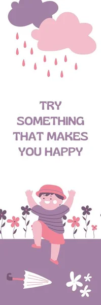 Cute Peach Illustration Inspiration Quote Bookmark