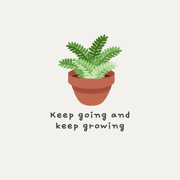 Cute Plant Illustration Motivational Quote Instagram Post