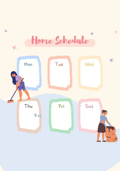 Cute Schedule Flyer Art Graphic Design — Stock Photo, Image