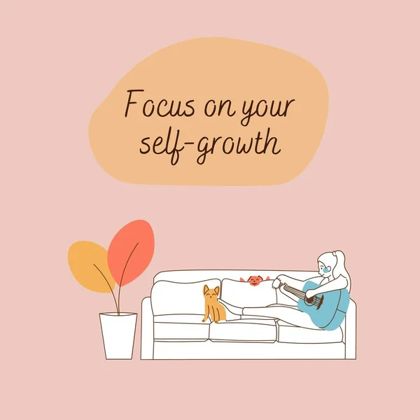 Cute Self Notes Illustration Reminder Quote Instagram Post — Stock fotografie