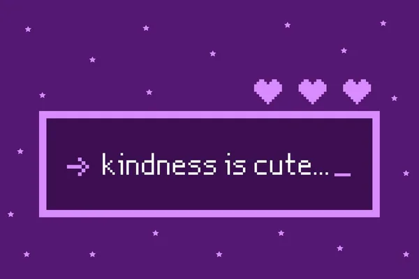 Dark Purple Kindness Cute Retro Pixel Landscape Rectangle Laptop Sticker — Stock Photo, Image