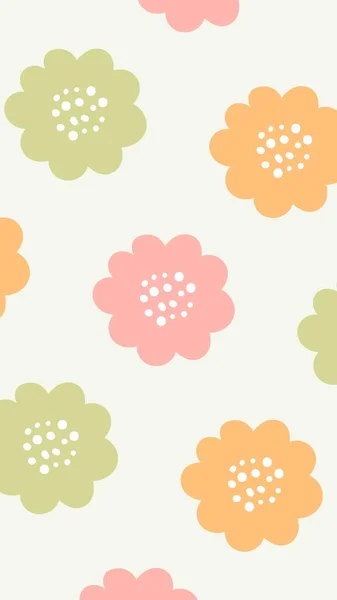 緑のパステルアブストラクトかわいい花の壁紙 — ストック写真