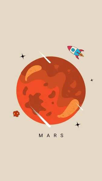 Orange Minimalist Mars Planet Space Phone Wallpaper