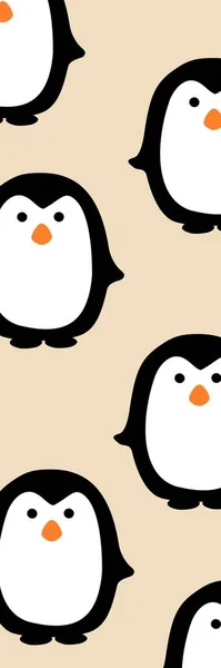 Perzik Schattig Pinguïn Voor Kinderen Bladwijzer — Stockfoto
