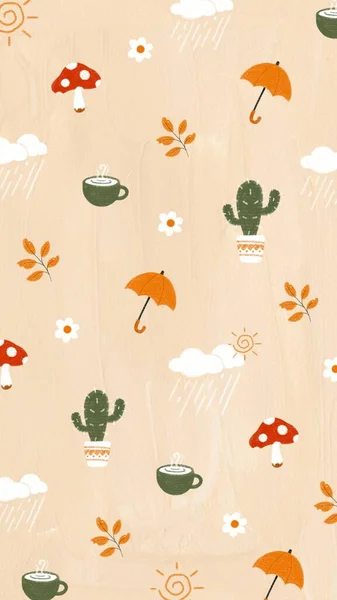 Phone wallpaper with cute element pattern