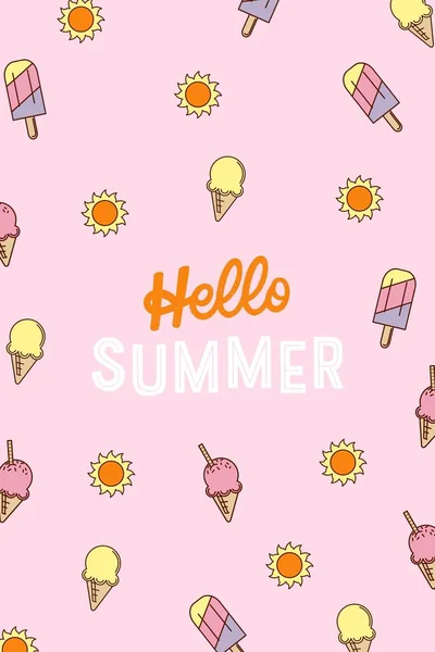Ροζ Και Πορτοκαλί Χαριτωμένο Γεια Σου Καλοκαίρι Pinterest Pin — Φωτογραφία Αρχείου