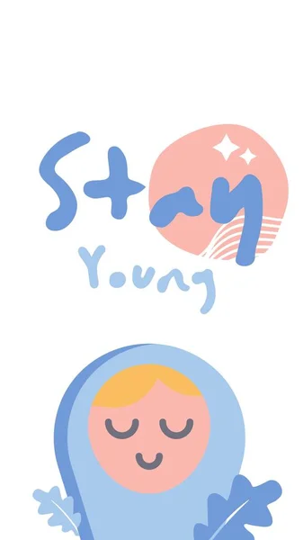 Pink and Blue Cute Illustration Quote Instagram Story