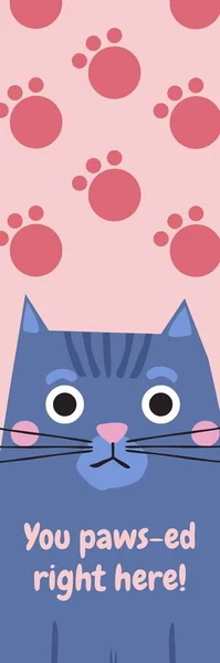 Pink Cat Paws Lindo Marcador —  Fotos de Stock