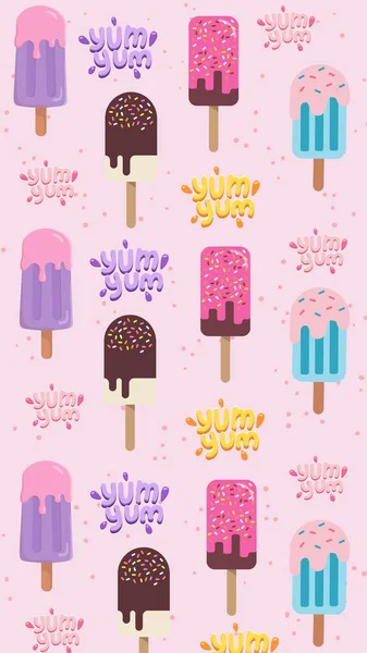 Pembe Renkli Buzlu Dondurma Dondurma Telefon Duvar Kağıdı — Stok fotoğraf