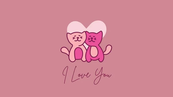 Fondo Pantalla Escritorio Pink Cute Cat — Foto de Stock