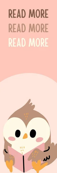 Ροζ Χαριτωμένο Κουκουβάγια Εικονογράφηση Σελιδοδείκτη — Φωτογραφία Αρχείου