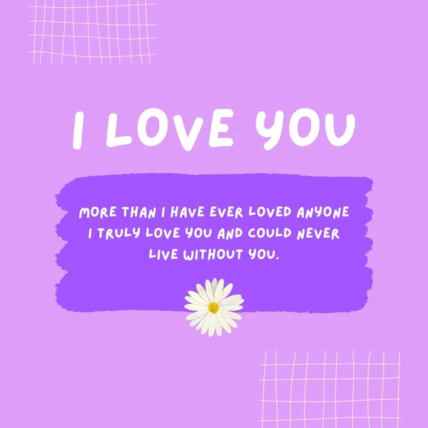 Carta Amor Lindo Púrpura Instagram Post — Foto de Stock