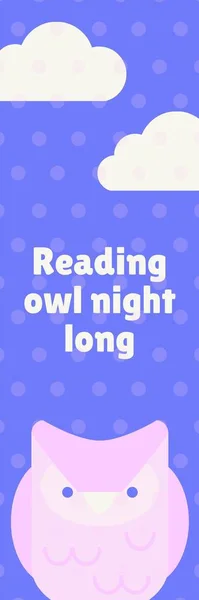 Purple Pink Owl Cute Bookmark — Stock Photo, Image