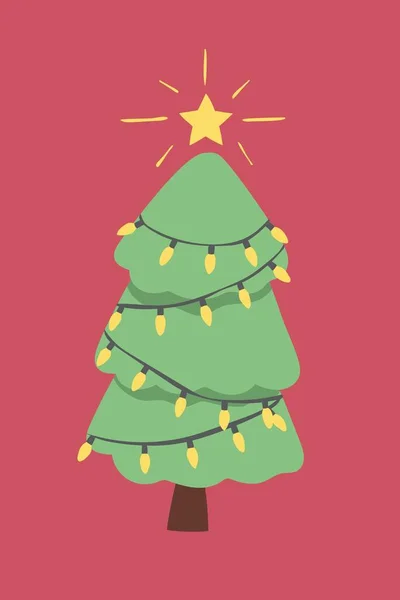 Rood Groen Leuke Speelse Kerstboom Portret Ovaal Laptop Sticker — Stockfoto