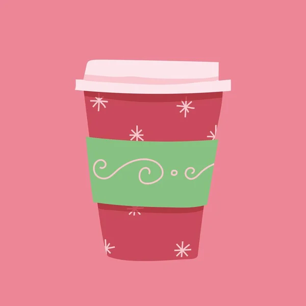 Rote Und Grüne Cute Circle Weihnachts Kaffeetasse Laptop Aufkleber — Stockfoto