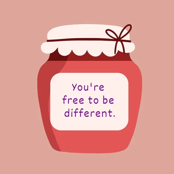 Red Cute Quote in Jar Illustration