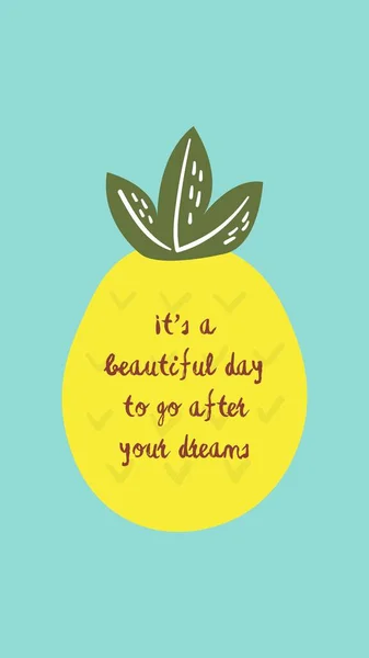 Stock image Turquoise Cute Lemon Illustration Reminder Quote Instagram Post