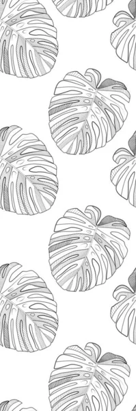 White and Black Tropical Monstera Leaves Cute cool bookmark template
