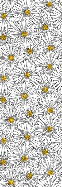 Біло Жовтий Квітковий Милий Крутий Шаблон Закладок — стокове фото