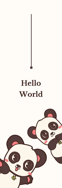 Fehér Illusztratív Aranyos Panda Cool Könyvjelző — Stock Fotó