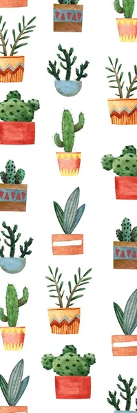 White watercolor cactus cute cool bookmark template