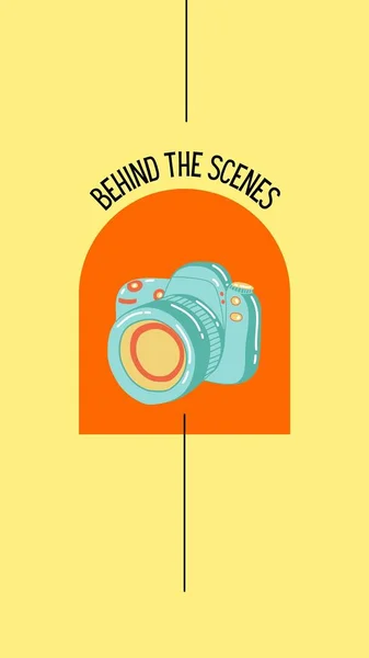 Yellow and Orange Minimalist Cute Illustration Behind The Scenes Reels Cover